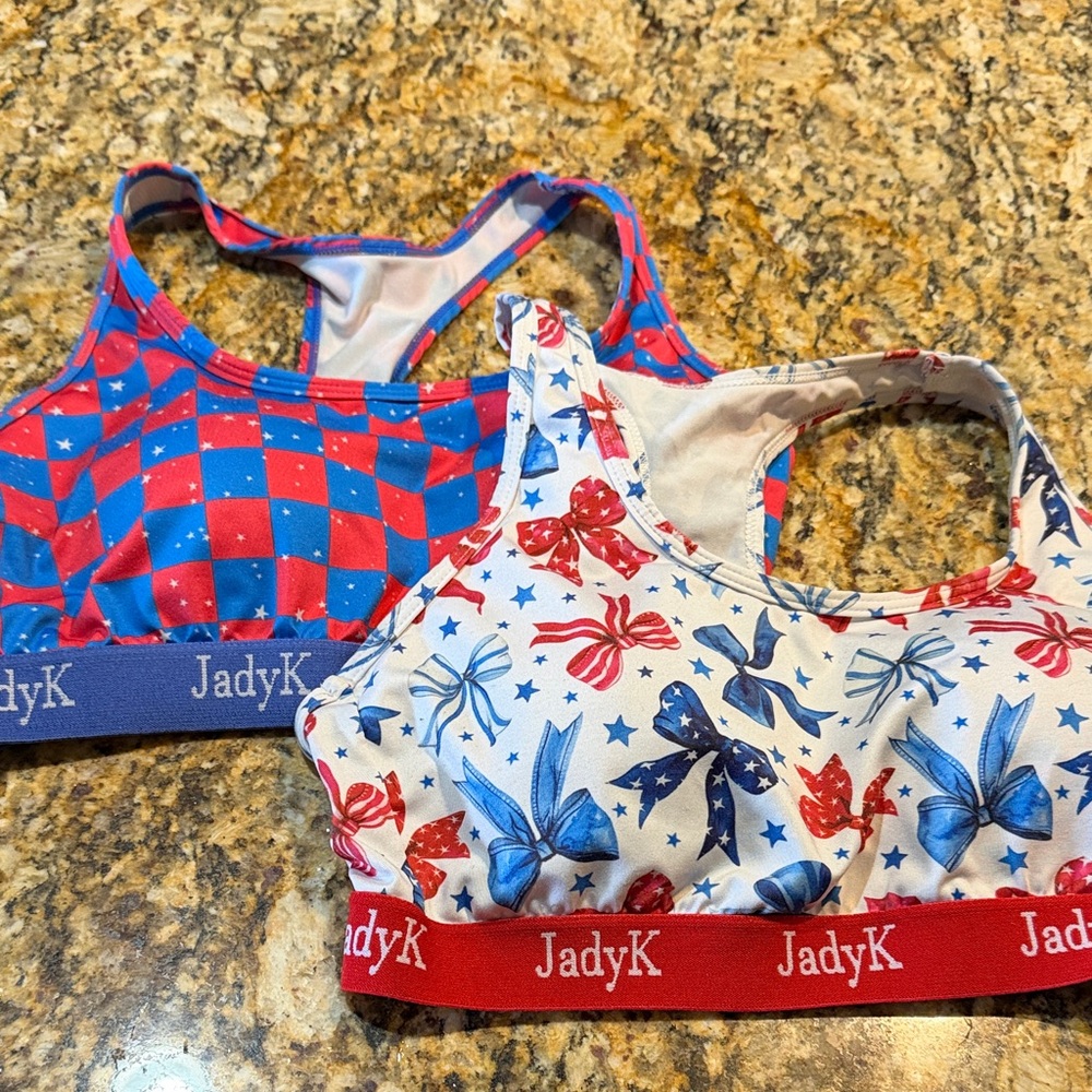 JadyK racer back Bras- bundle checkers & bows S/M
